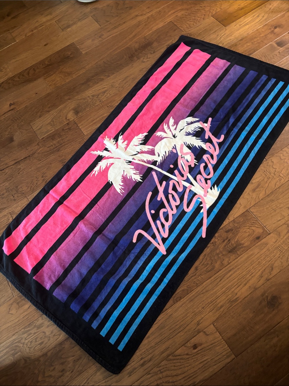 Victoria's Secret Pink, Purple and Blue Ombre Palm Tree Beach Towel